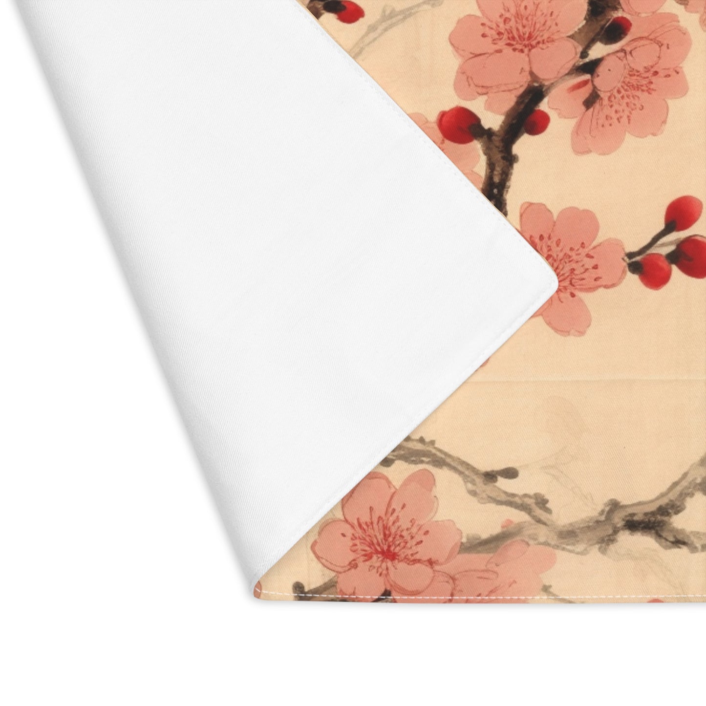 Floral Fusion: Placemat Merging Cherry Blossom Beauty and Artistic Flower Drawings