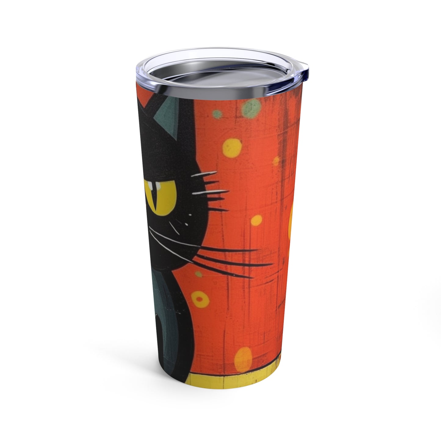 Fashionably Retro Feline: Midcentury Modern Tumbler with a Vintage Cat-Inspired Flair