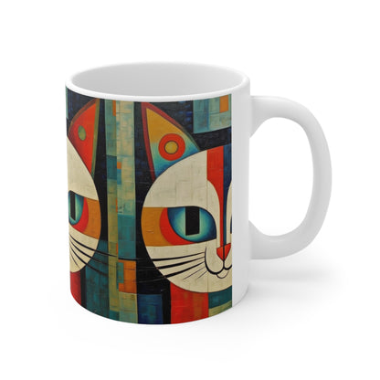 Midcentury Picasso Fusion: Ceramic Mug for Modern Art Enthusiasts