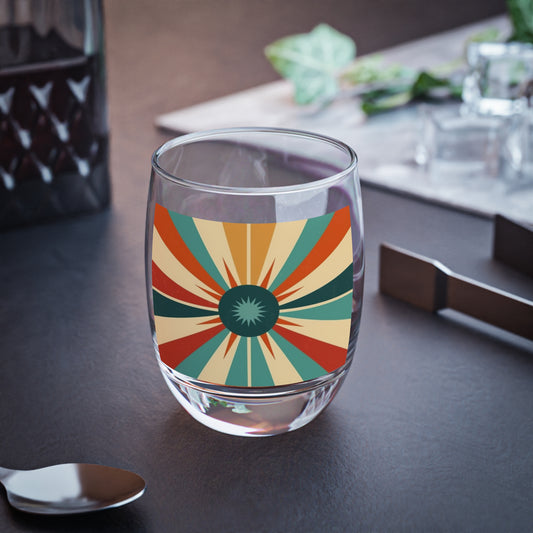 1960s Fashion Inspired Starburst Candy Colored Whiskey Glasses