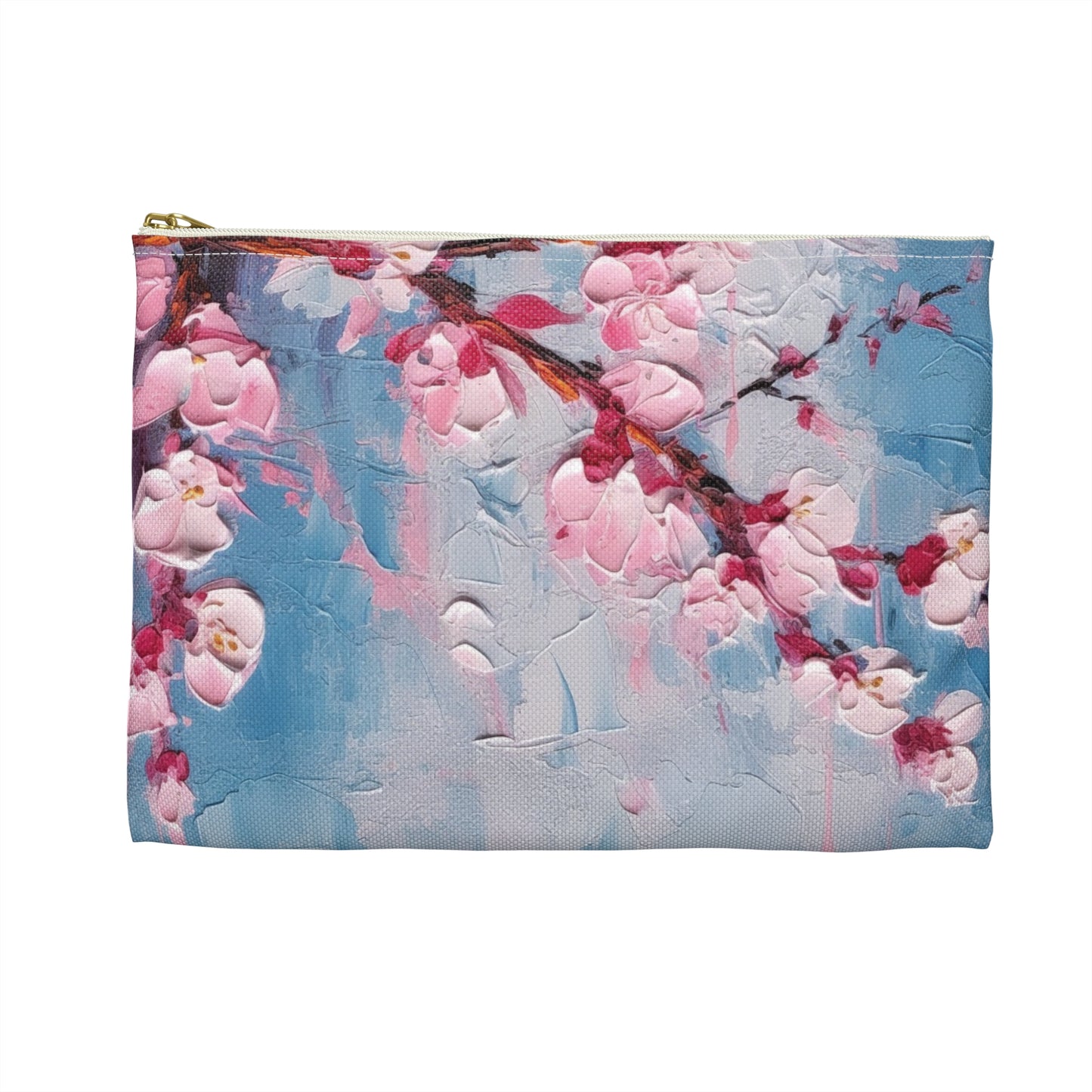 Accessory Pouch with Abstract Cherry Blossom Drawing: Embrace the Serenity