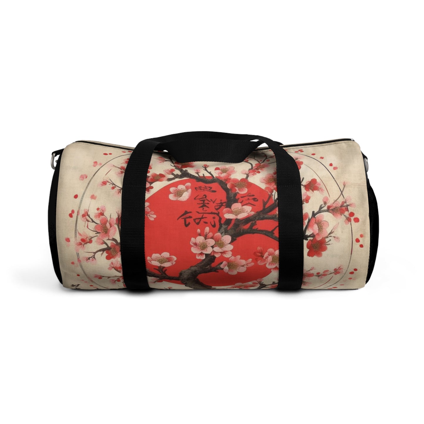 Nature's Brushstrokes: Duffel Bag Featuring Captivating Cherry Blossom Drawings