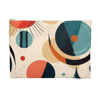 Abstract Elegance: Midcentury Modern Accessory Pouch with Modern Abstract Art and Vintage Fashion