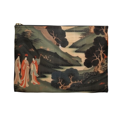 Custom Japanese Tapestry on a Accessory Pouch - Unique Artistic Expression