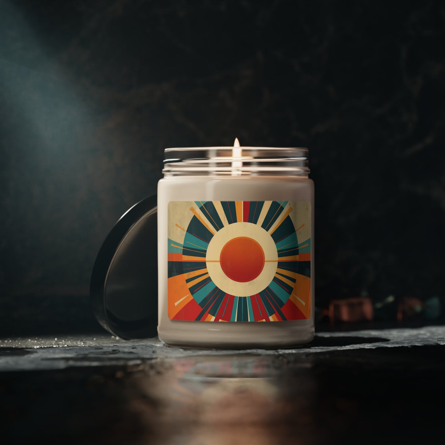 Minimalist Sunshine: Midcentury Modern Sun Scented Soy Candle