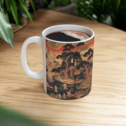 Custom Japanese Tapestry Ceramic Mug: Your Personalized Artistic Statement