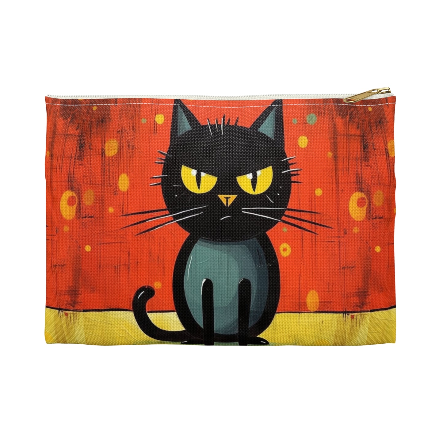 Fashionably Retro Feline: Midcentury Modern Accessory Pouch with a Vintage Cat-Inspired Flair