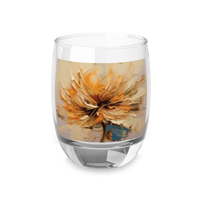 A Brush of Nature's Elegance: Whiskey Glass for Artistic Flower Lovers