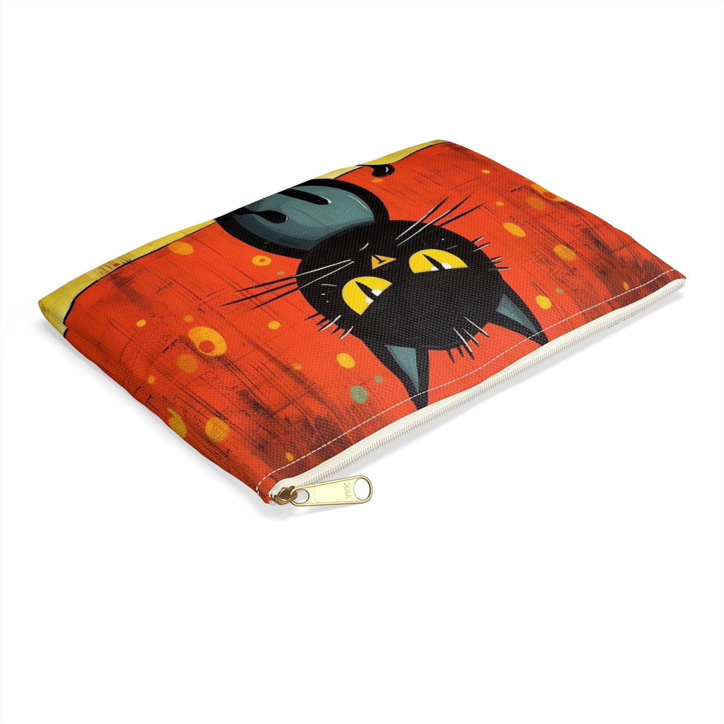 Fashionably Retro Feline: Midcentury Modern Accessory Pouch with a Vintage Cat-Inspired Flair