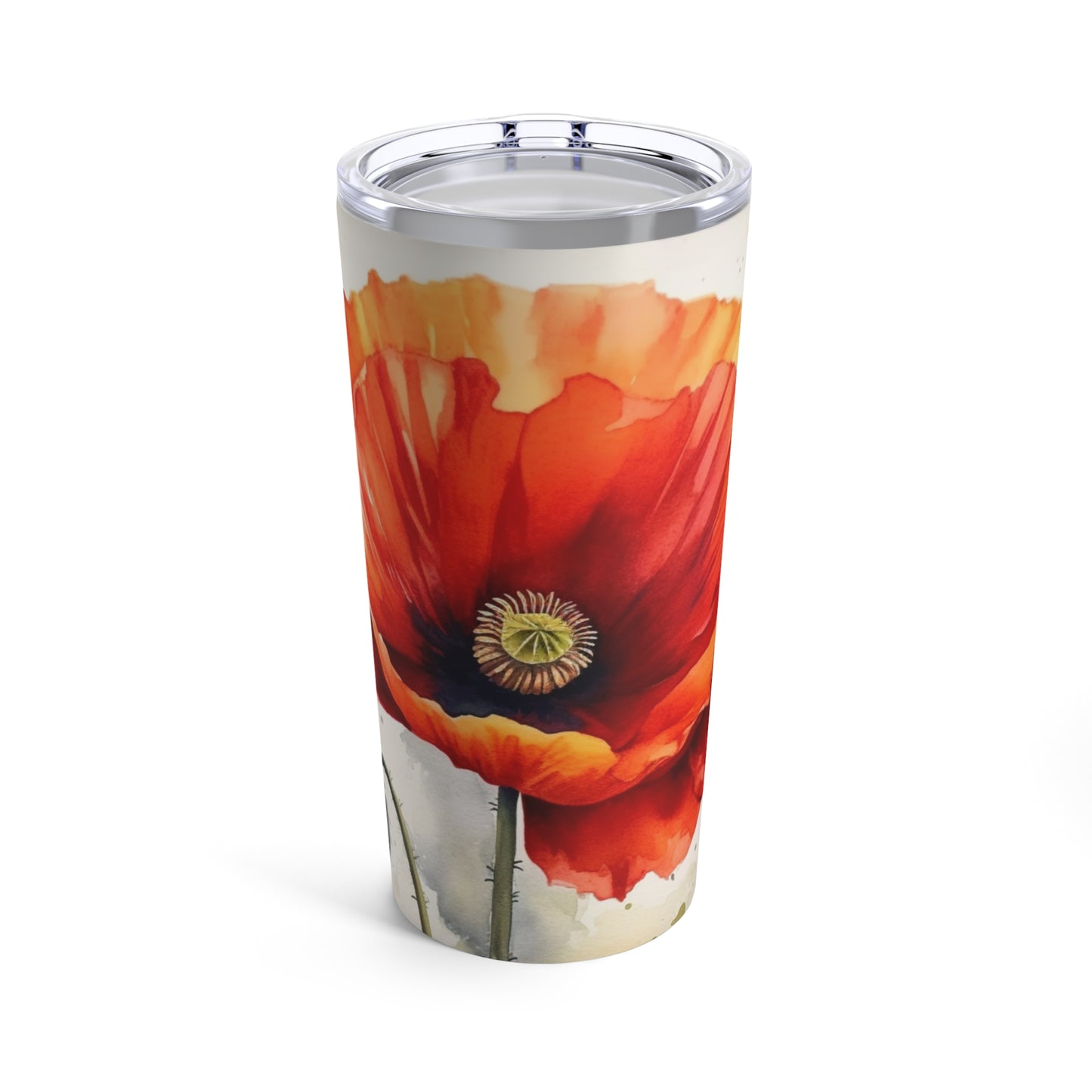 Stunning Poppy Flower Watercolor Tumbler: A Blossoming Experience in Every Sip