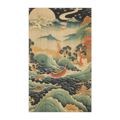 Harmony of the Elements: Japanese Tapestry-Inspired Kitchen Towel