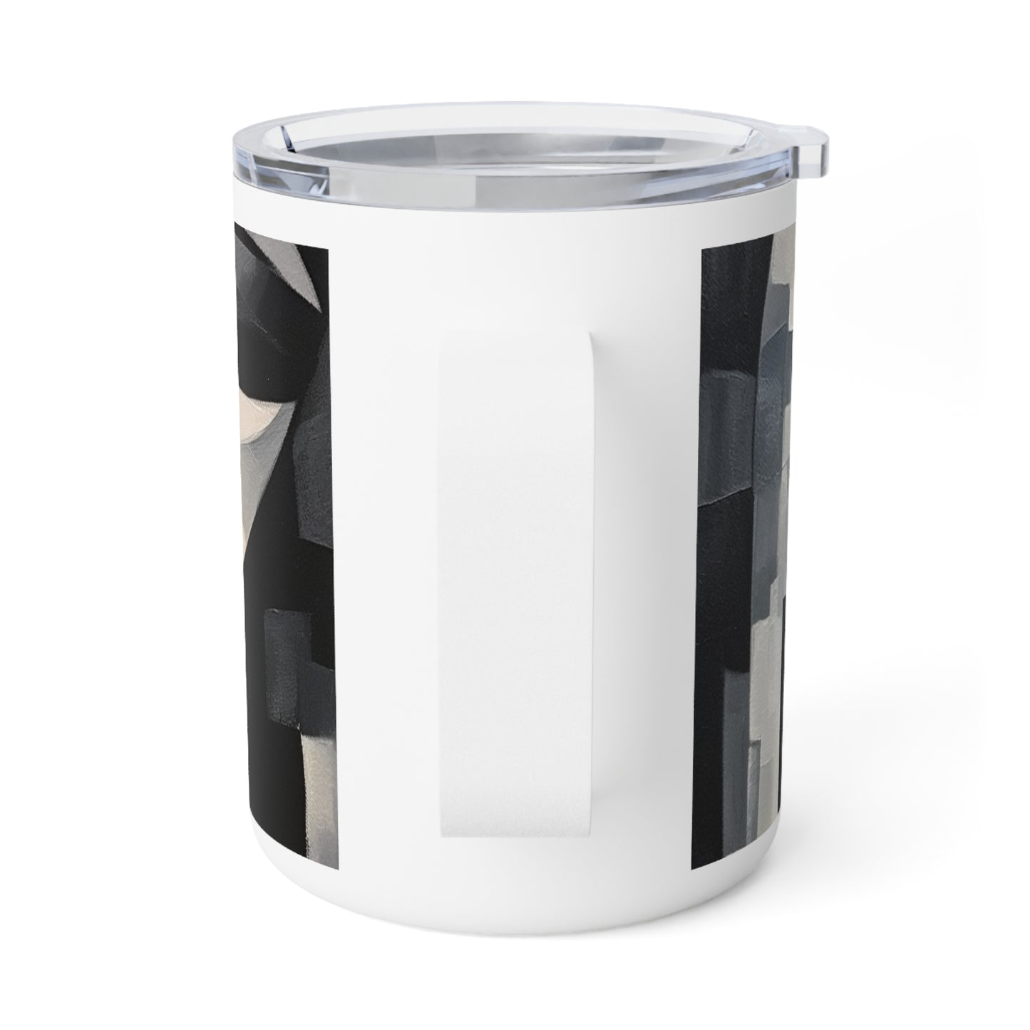 Abstract Oil Paint Insulated Coffee Mug: Cubist Artistry in a Portable Masterpiece