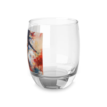 Abstract Geisha Art Whiskey Glass: Captivating Brushstrokes in a Japanese Aesthetic