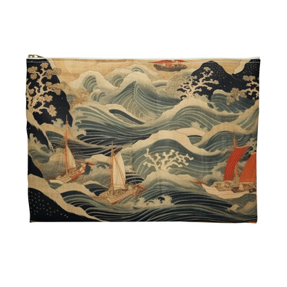 Artistic Fusion - Where Japanese Tapestry Meets the Perfect Accessory Pouch