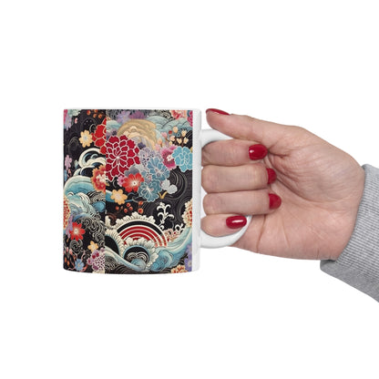 Ceramic Mug: Silk Kimono Serenity - Discover Tranquility and Beauty in Your Coffee Break