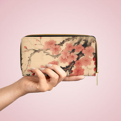 Cherry Blossom Fusion Zipper Wallet