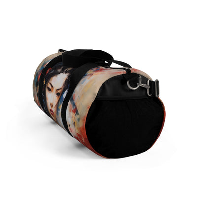 Abstract Geisha Art Duffel Bag: Captivating Brushstrokes in a Japanese Aesthetic