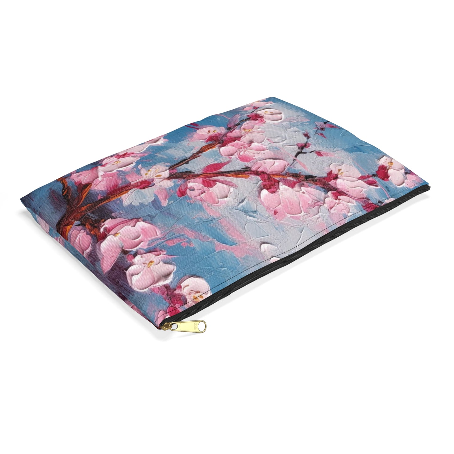 Accessory Pouch with Abstract Cherry Blossom Drawing: Embrace the Serenity