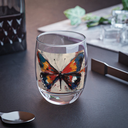 Butterfly Dreams on Whiskey Glass: Embrace the Beauty of Bauhaus Art