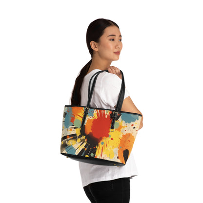 Silkscreen Dreams: Patchwork PU Leather Shoulder Bag