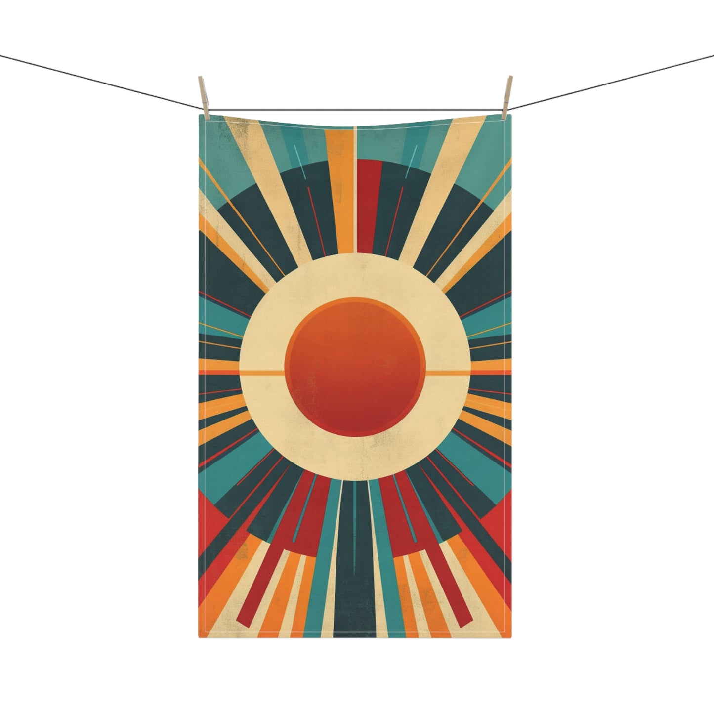 Minimalist Sunshine: Midcentury Modern Sun Kitchen Towel