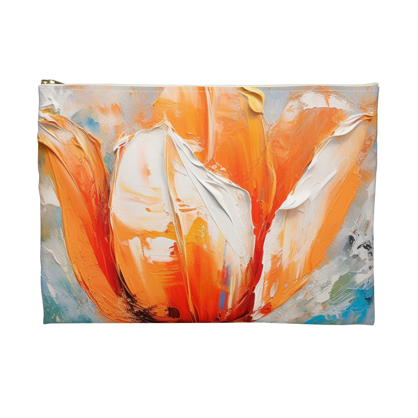 Accessory Pouch with Vibrant Orange Tulip: Embrace the Beauty of Nature