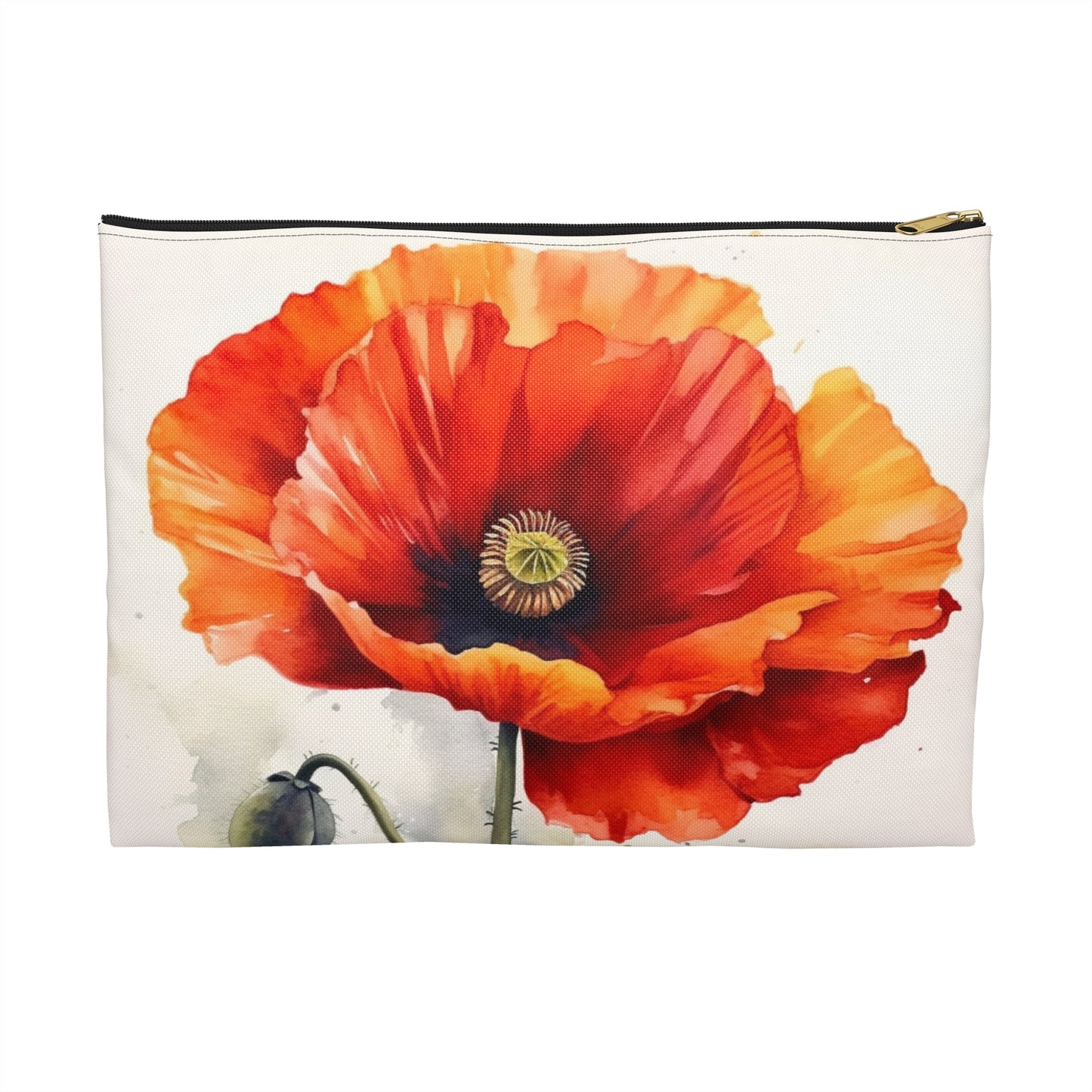 Stunning Poppy Flower Watercolor Accessory Pouch: A Blossoming Experience