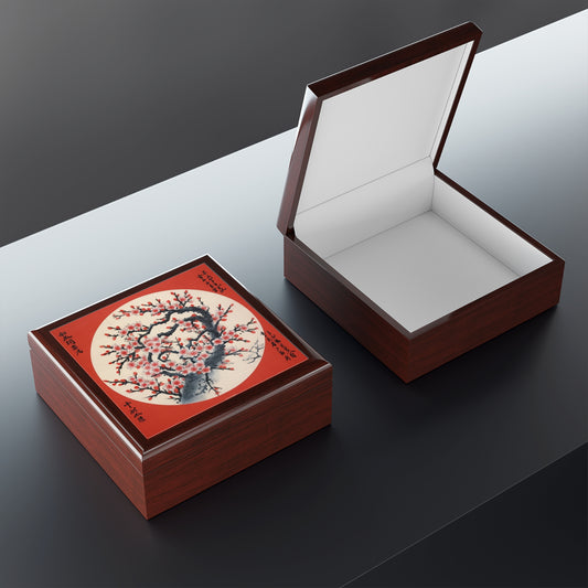 Enchanting Petal Symphony: Jewelry Box Celebrating Cherry Blossom Tree Drawings