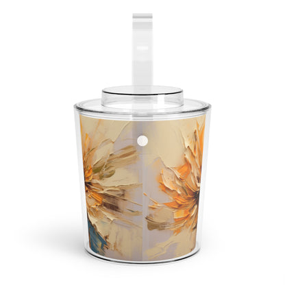 A Brush of Nature's Elegance: Ice Bucket with Tongs for Artistic Flower Lovers