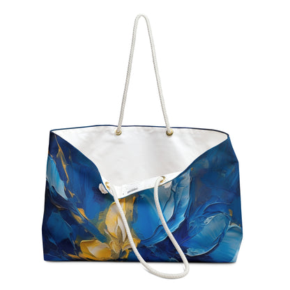 Abstract Wallpaper Weekender Bag: Immersive Floral Beauty with Blue Orchid Motif