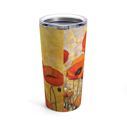 Elevate Your Sip: Tumbler Adorned with Gustav Klimt's Poppies