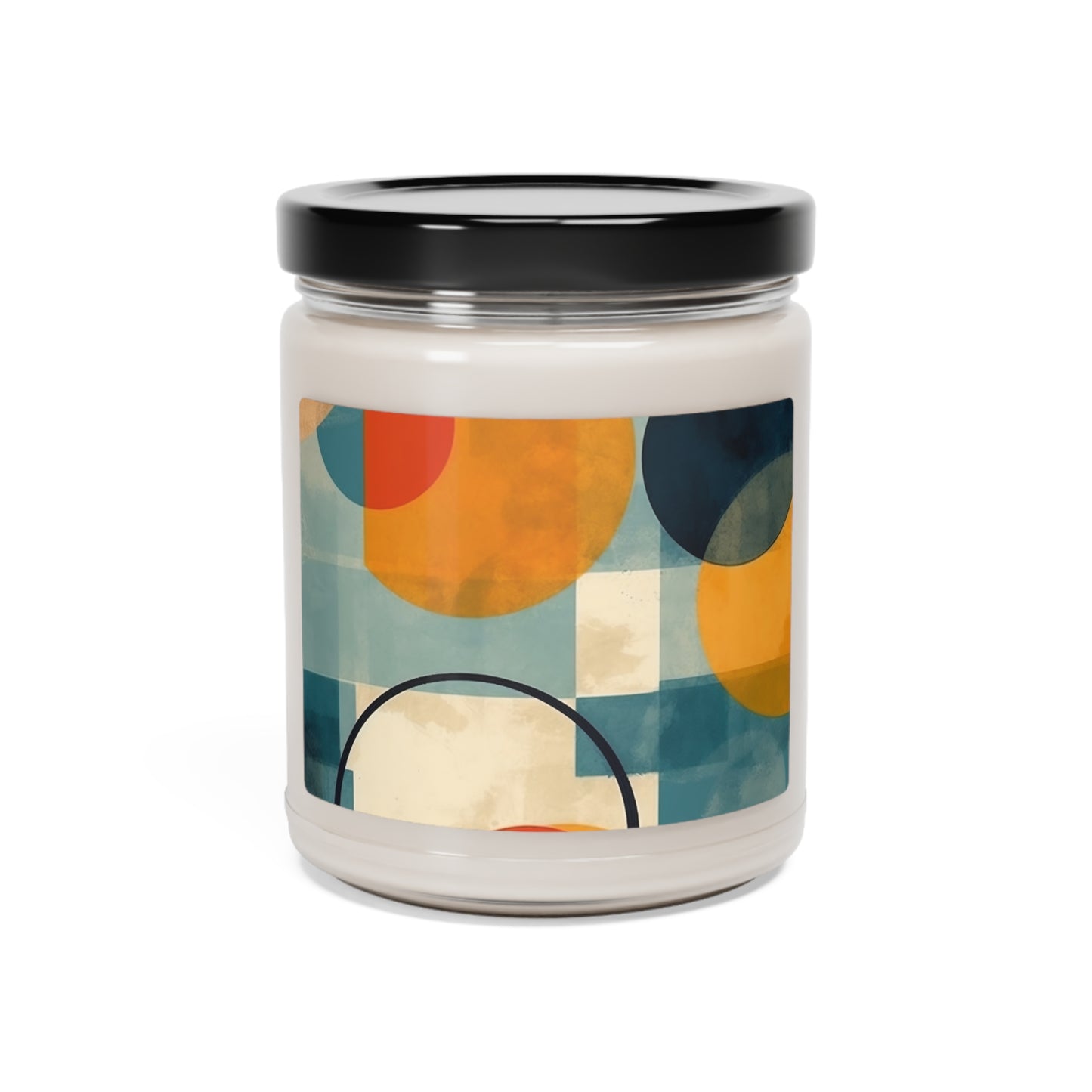 Midcentury Geometric Delight: Abstract Geometric Art Design Candle for Modern Decor