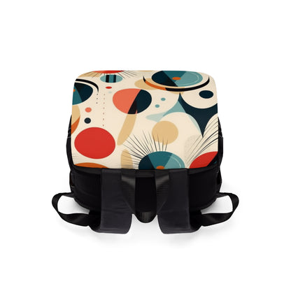 Abstract Elegance: Midcentury Modern Unisex Casual Shoulder Backpack with Modern Abstract Art and Vintage Fashion