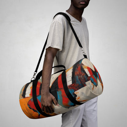 Bauhaus-Inspired Butterfly Symphony: Duffel Bag  with Vibrant Colors and Intricate Details