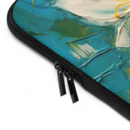 Floral Symphony: Laptop Sleeve featuring an Abstract Oil Painting of Jasmine