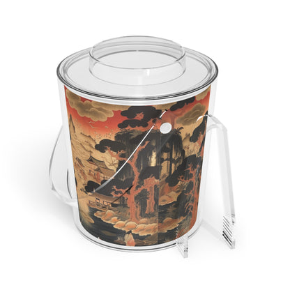 Custom Japanese Tapestry Ice Bucket with Tongs: Your Personalized Artistic Statement