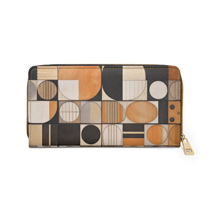 Geometric Elegance: Circular Canvas Zipper Wallet