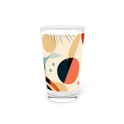 Abstract Elegance: Midcentury Modern Pint Glass