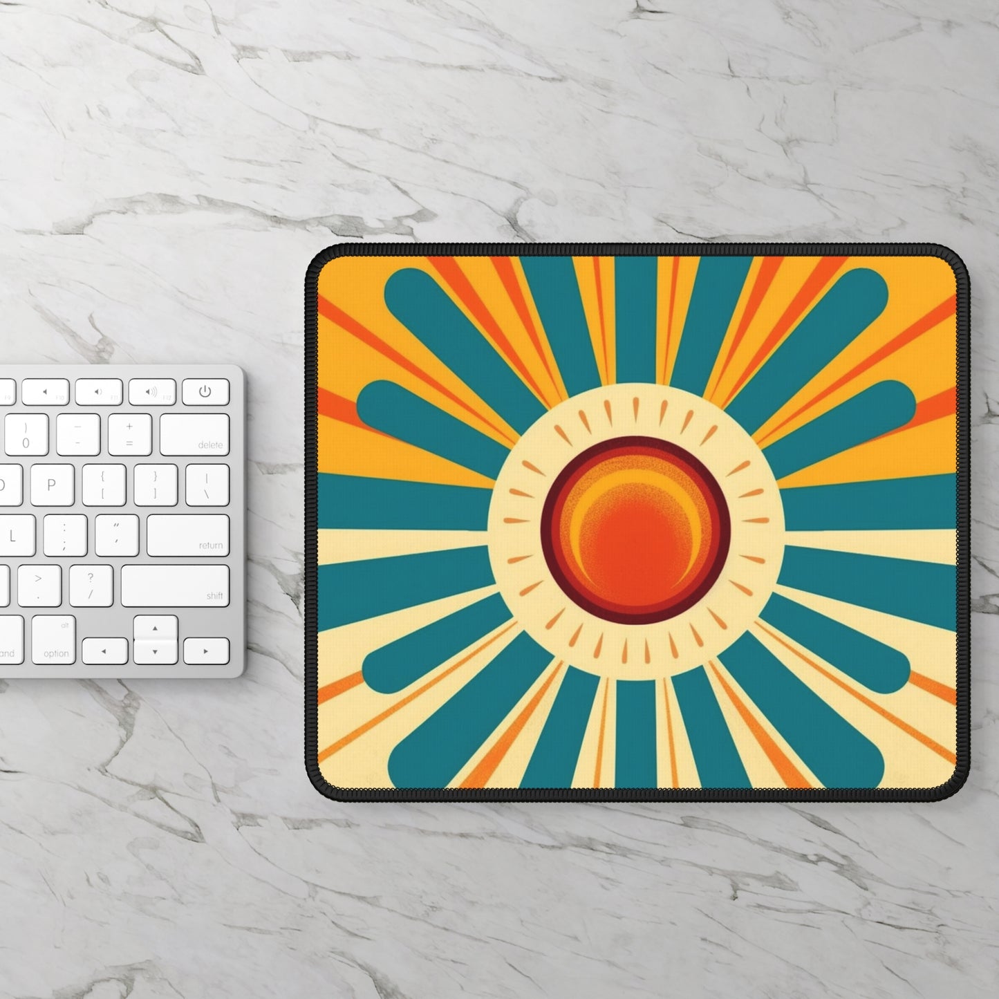 Atomic Age Sunshine: Midcentury Modern Sun Gaming Mouse Pad