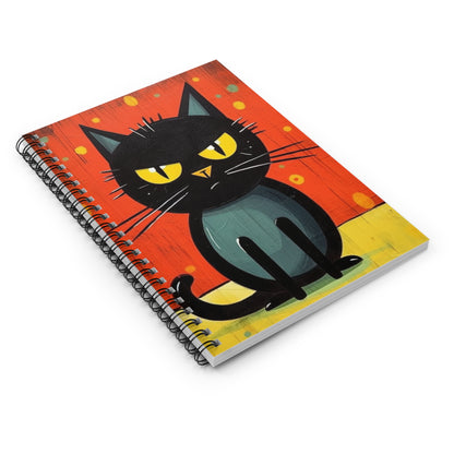 Fashionably Retro Feline: Midcentury Modern Spiral Notebook with a Vintage Cat-Inspired Flair