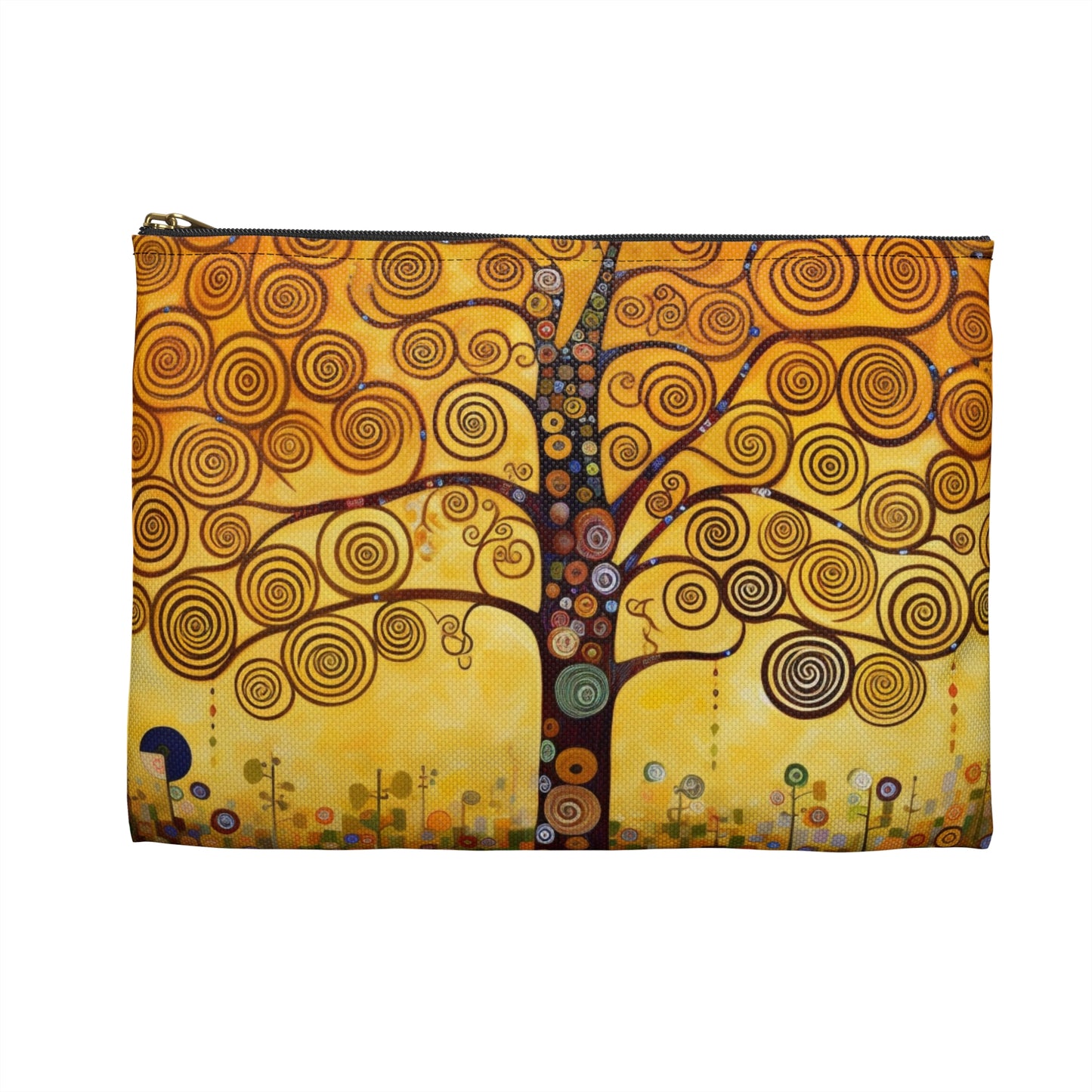 Symbolic Harmony: Gustav Klimt Tree of Life Accessory Pouch, Embrace Artistic Elegance