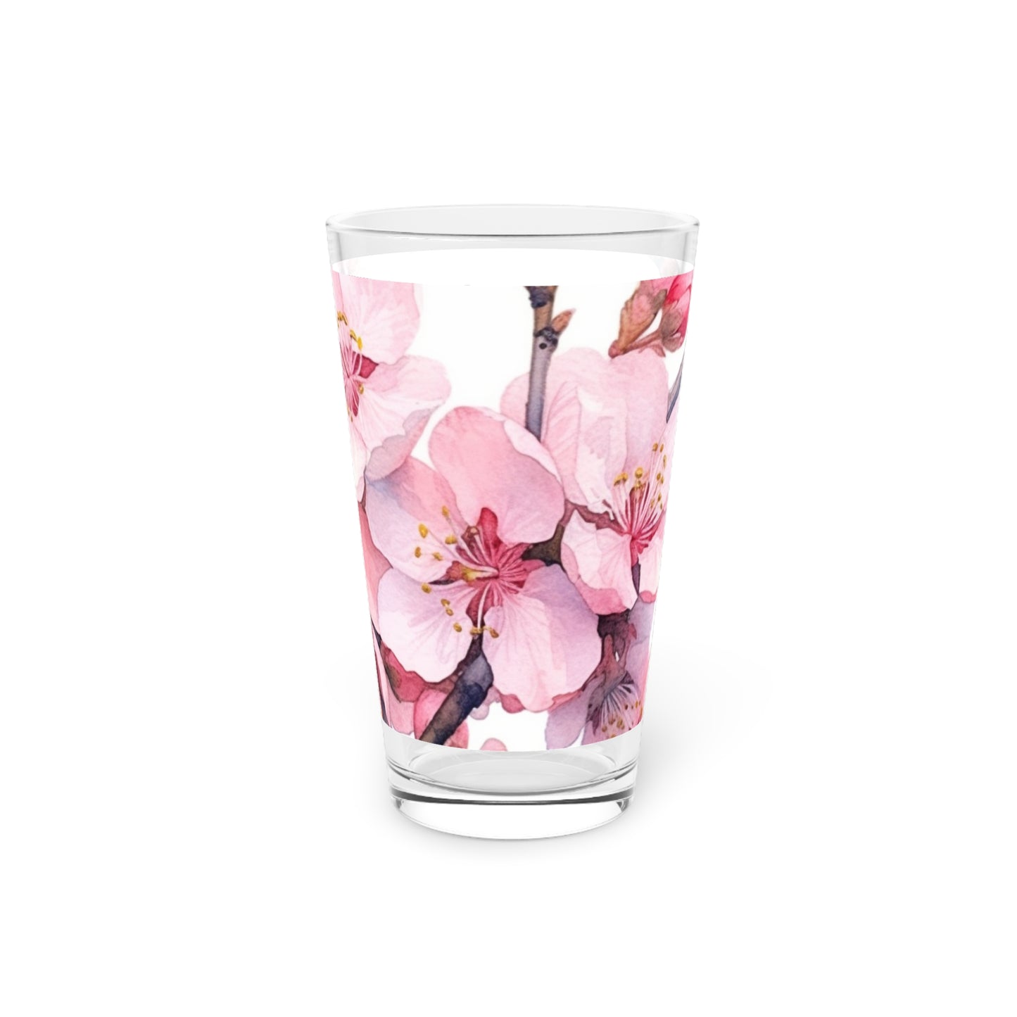 Whimsical Delight: Watercolor Cherry Blossom Tree Pint Glass