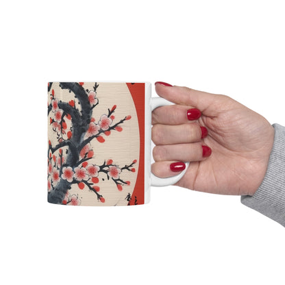 Floral Elegance: Ceramic Mug Adorned with Stunning Flower Drawings