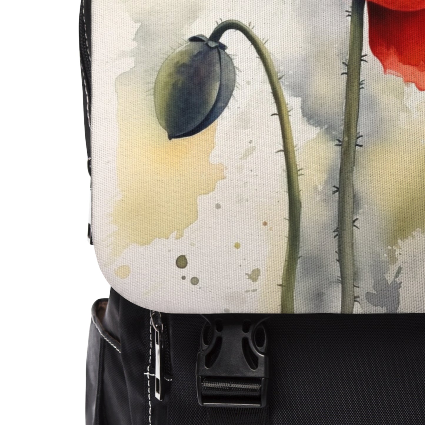 Stunning Poppy Flower Watercolor Unisex Casual Shoulder Backpack: A Blossoming Experience