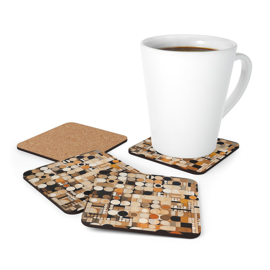 Geometric Simplicity Corkwood Coaster Set