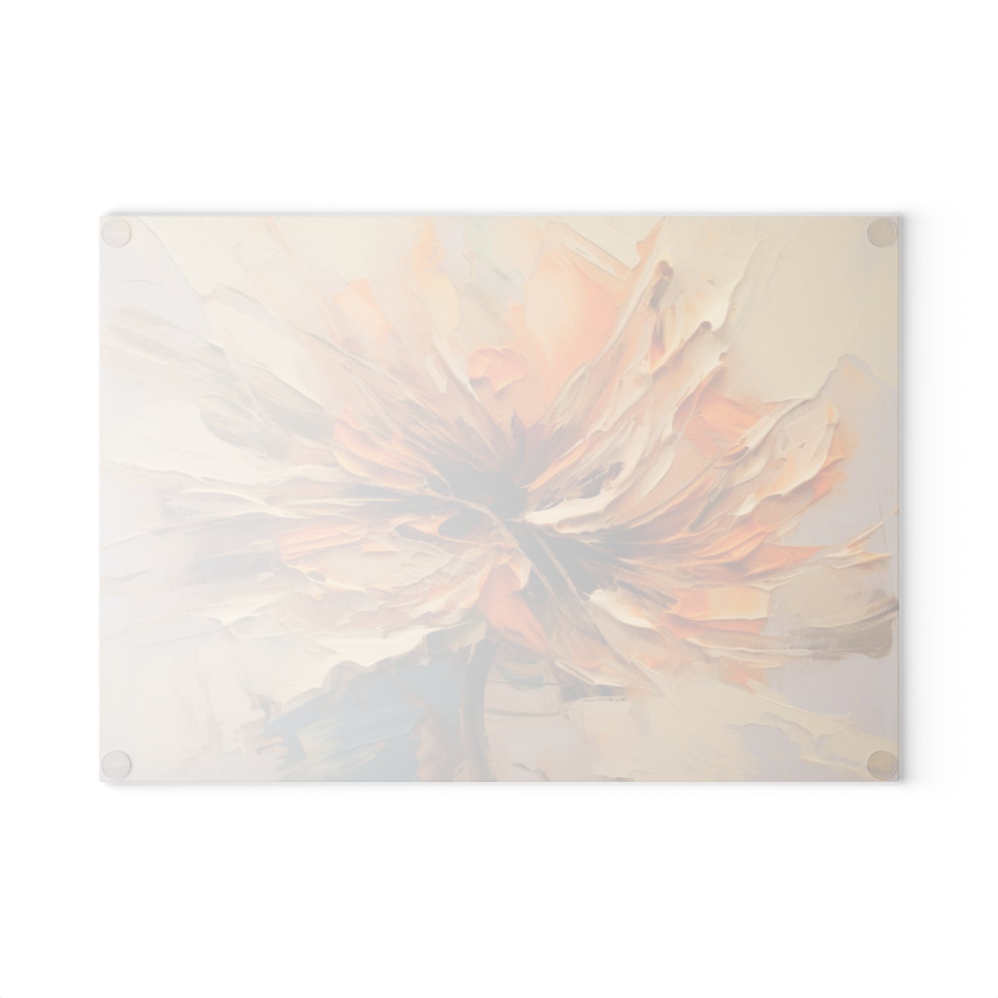 A Brush of Nature's Elegance: Glass Cutting Board for Artistic Flower Lovers