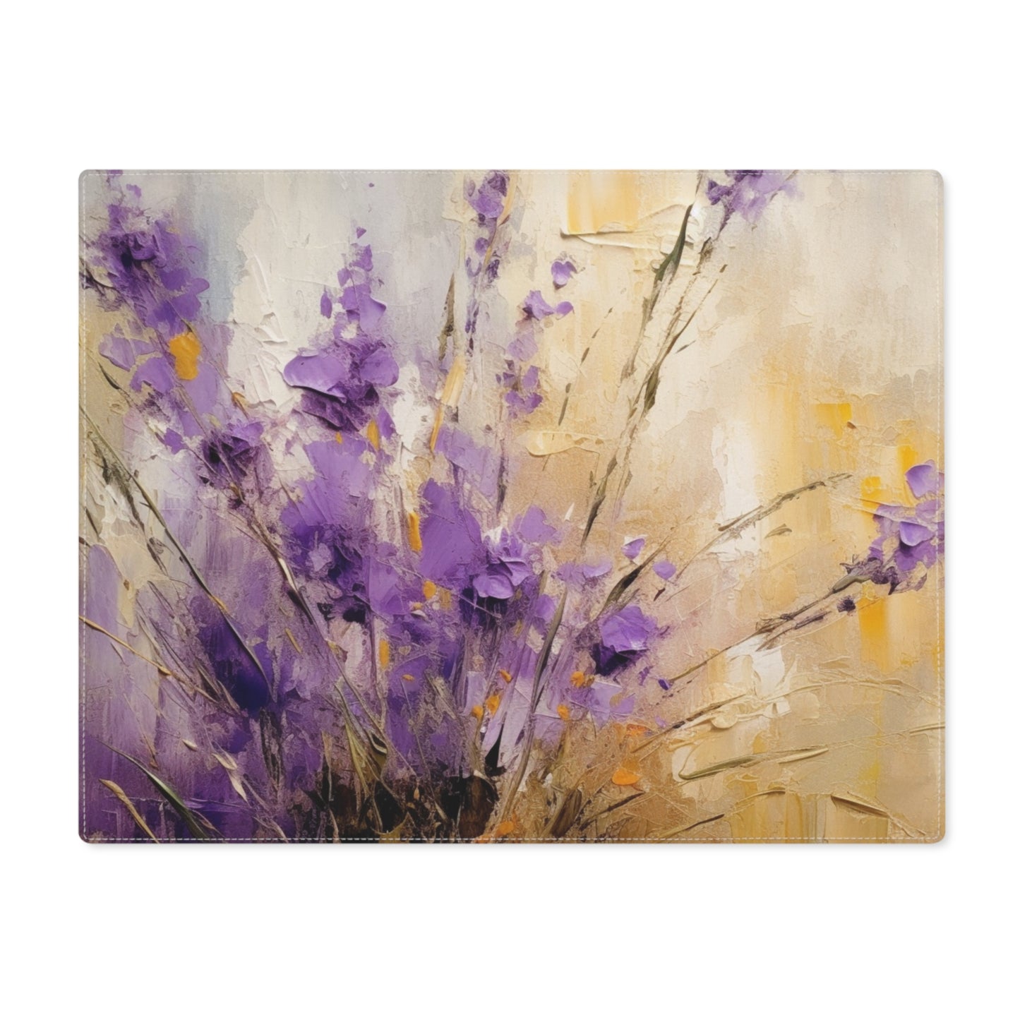 Expressive Lavender Drawing on Placemat: A Symphony of Colors and Petals