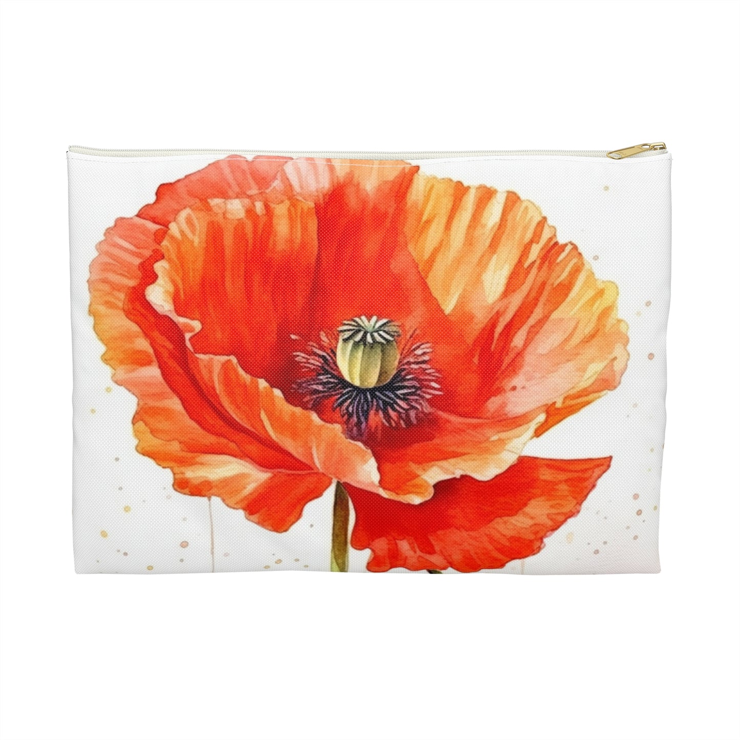 Watercolor Poppy Garden Accessory Pouch: Unleash the Beauty of Nature