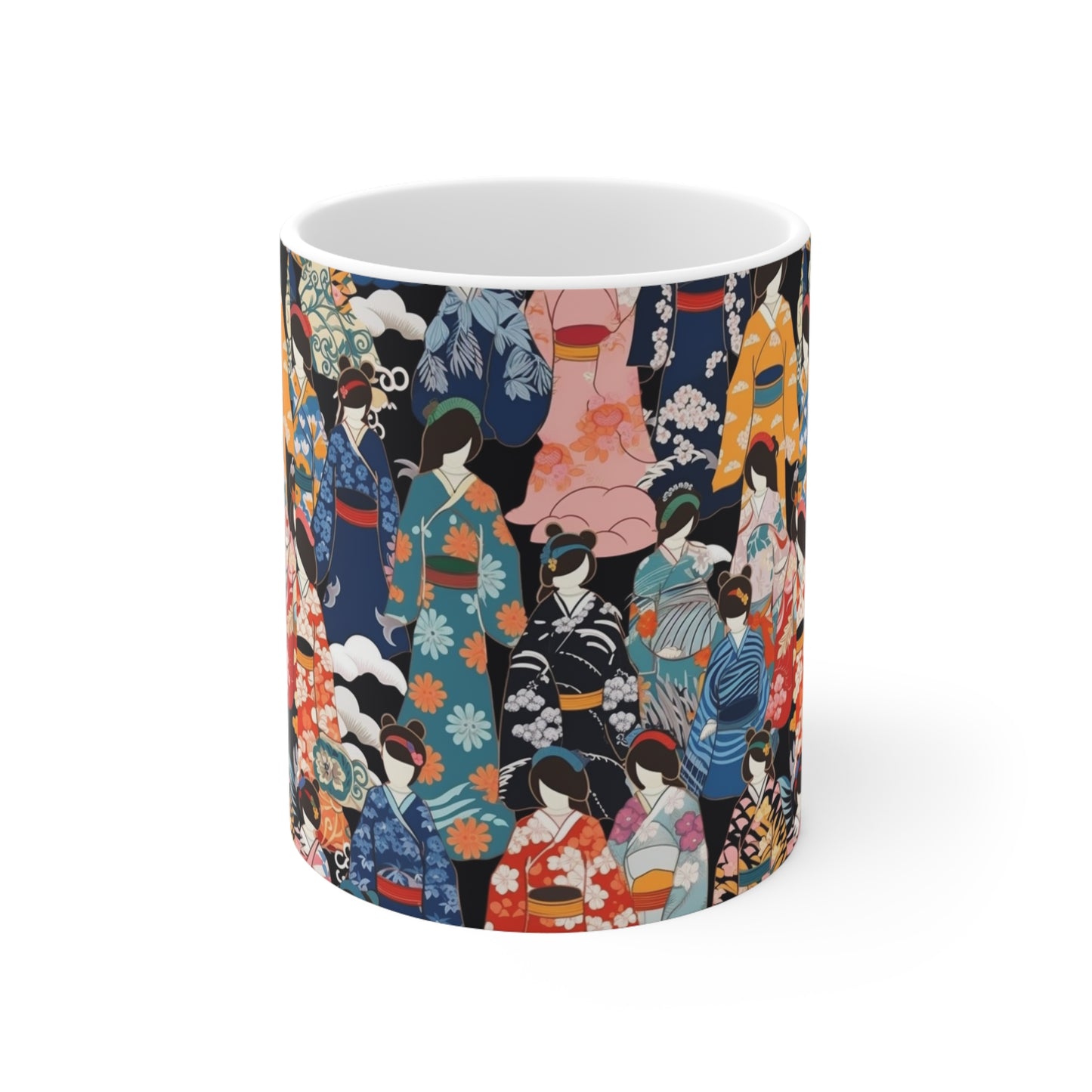 Ceramic Mug: Kimono Dreams - Embrace Japanese Artistry with Every Sip