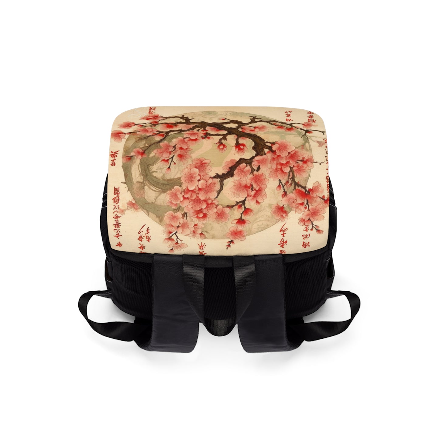 Whimsical Blossom Dreams: Unisex Casual Shoulder Backpack with Delightful Flower Drawings and Cherry Blossoms